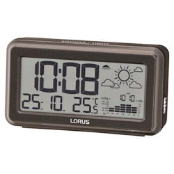 Lorus Weather Forecast Alarm Clock, Black